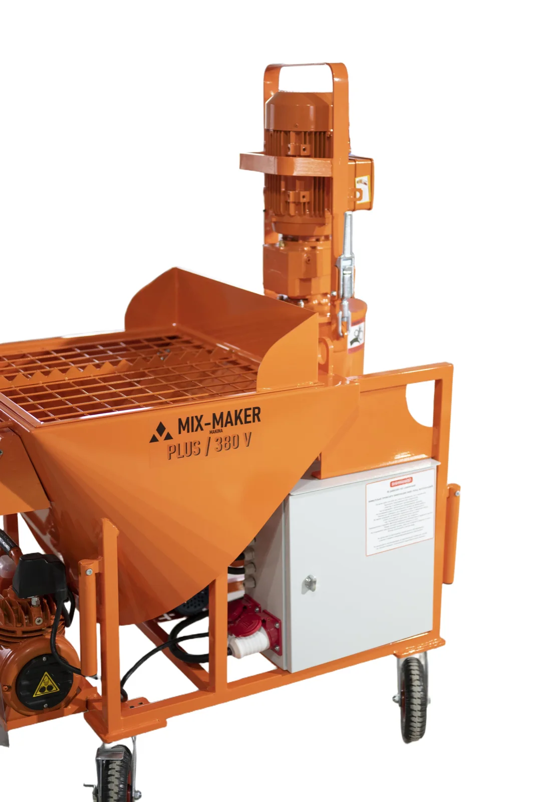 MixMaker Standart, бункер и электрошкаф, крупный план